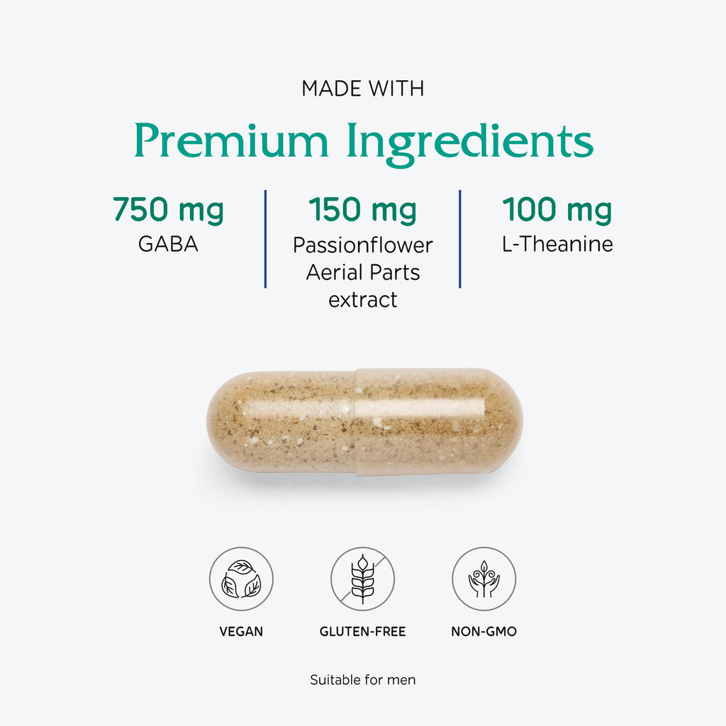Vitanica GABA Ease – Calm & Relaxation Supplement with GABA & L-Theanine