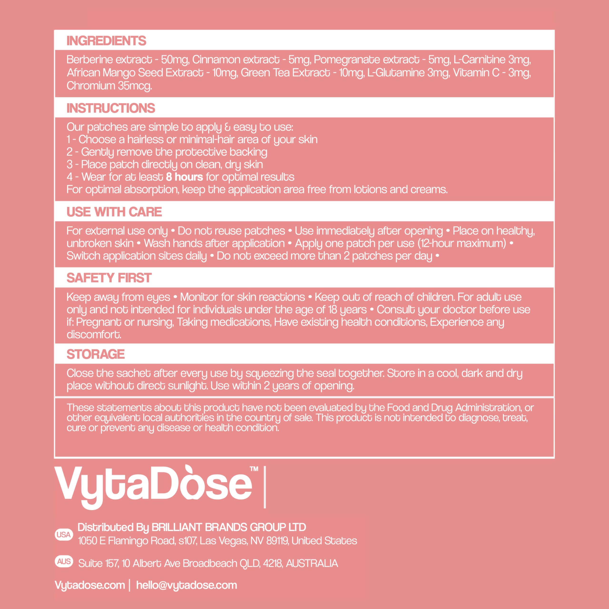 Vytadose GLP-1 Patches | 5x Stronger Formula | 12-Hour Hunger Support | 30 Count