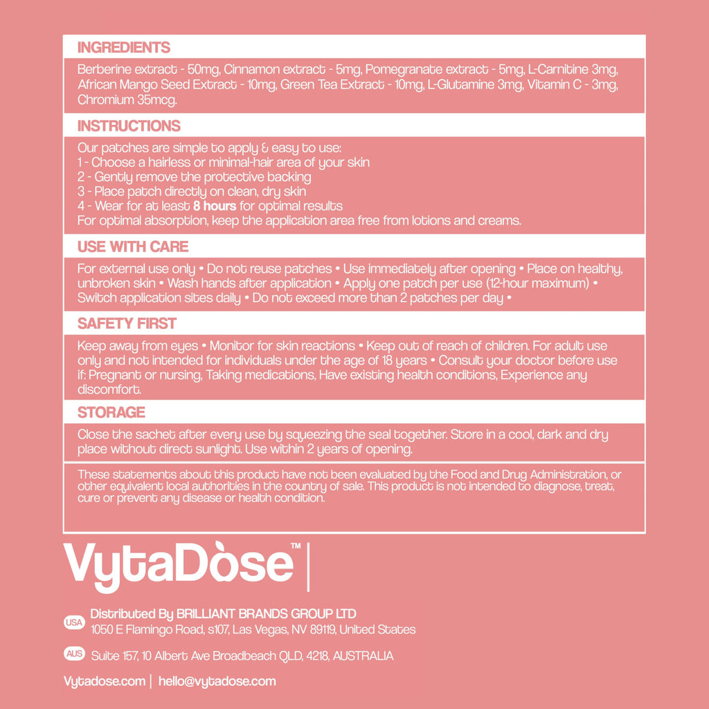 Vytadose GLP1 Patches | 12-Hour Hunger Support | 10x Stronger Formula | 3 Pack
