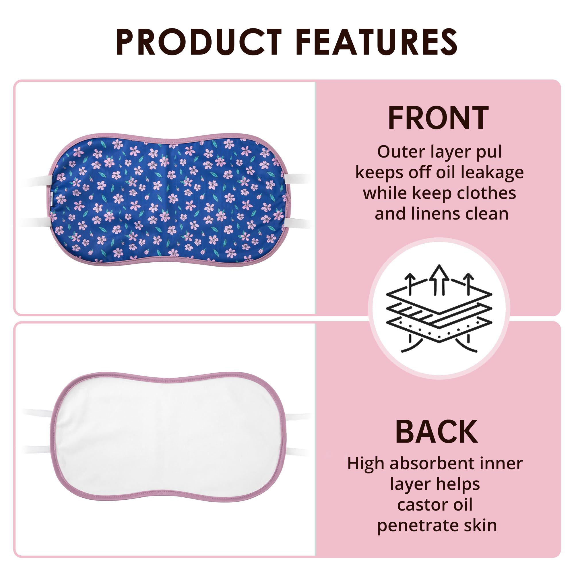Wegreeco Castor Oil Pack Wrap - Reusable, Adjustable & Washable Liver Pack