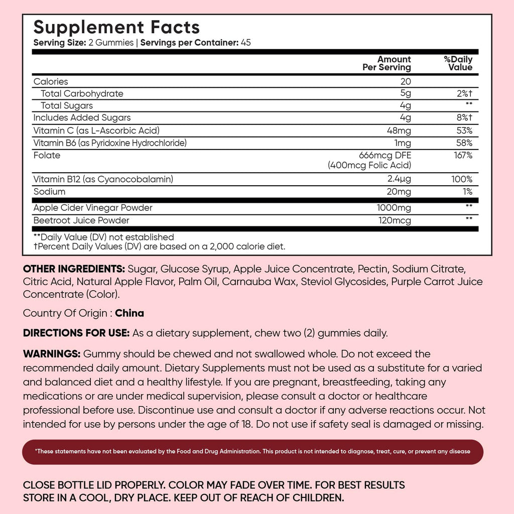 WeightWorld Apple Cider Vinegar Gummies with The Mother 1000mg – 90 Gummies