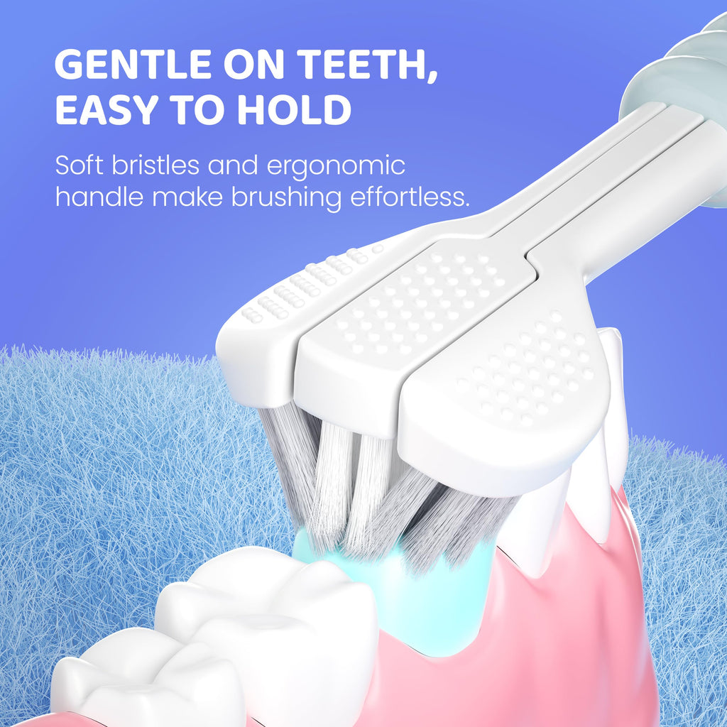 Well Before Ultrasonic Kid's U-Shaped Toothbrush – IPX7, 5 Modes, Ages 2-7 (Shark Grey)