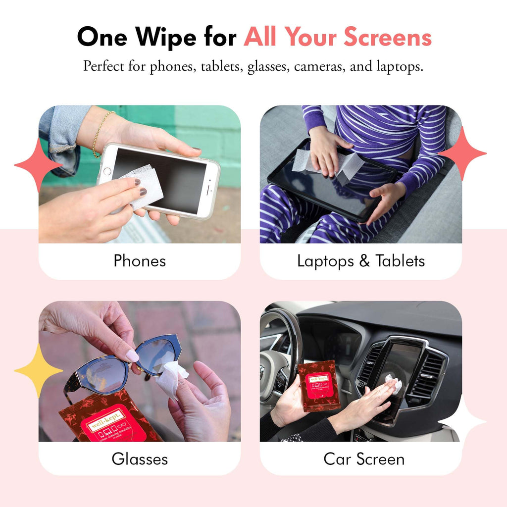 Well-Kept Tech & Lens Wipes – Eyeglass, Screen & Phone Cleaning (90 Count)