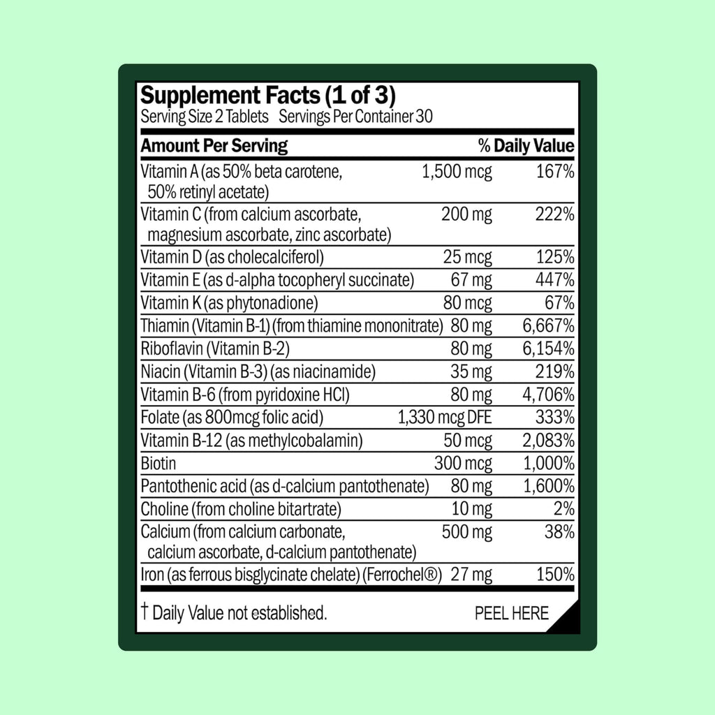 WellWithAll Women's Multivitamin - Allergen-Free Daily Multivitamin with Iron | 60 Tablets
