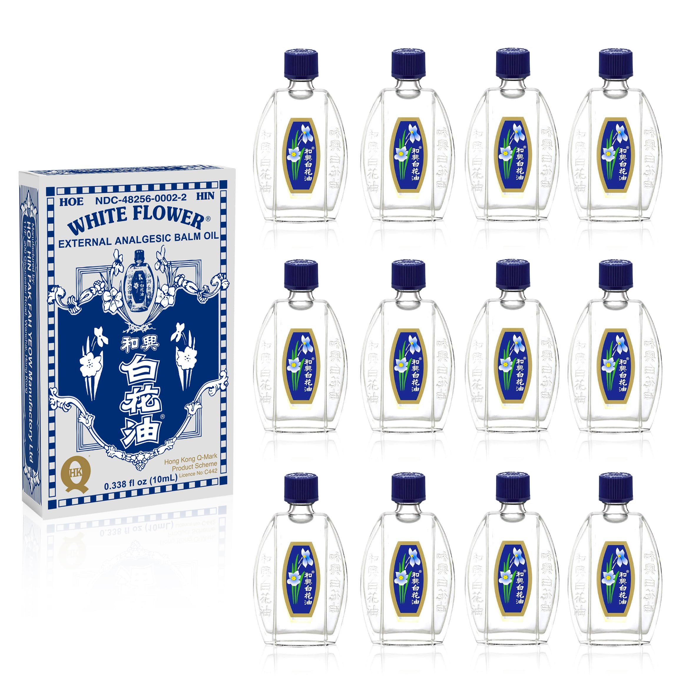 White Flower External Analgesic Balm Oil 10ml – US Import (12 Pack)