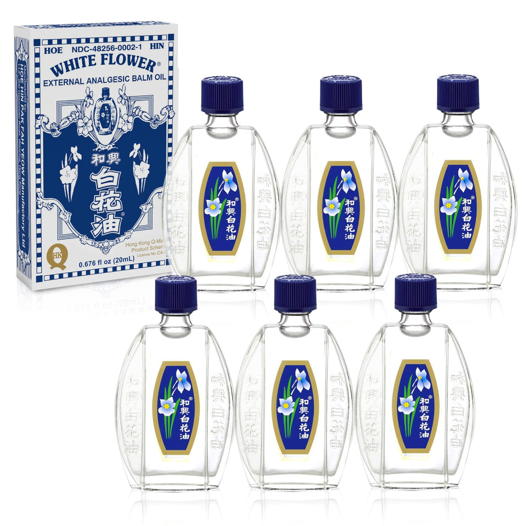 White Flower Analgesic Balm Oil 20ml - Pain Relief, 6 Packs, Authentic US Import