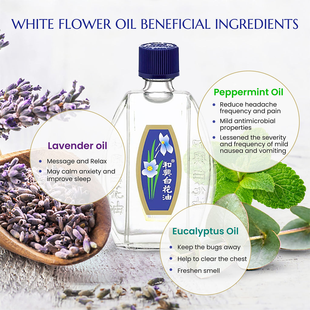White Flower Analgesic Balm Oil 20ml - Pain Relief, 6 Packs, Authentic US Import