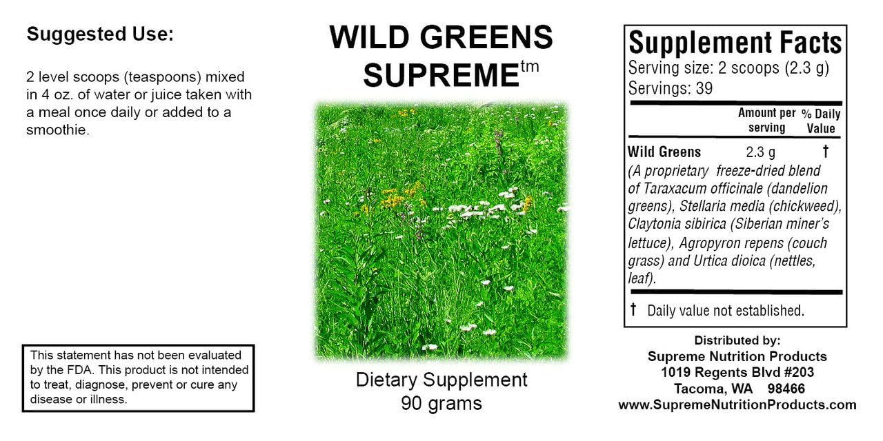 Wild Greens Supreme Herbal Powder 90g Pack of 2 | Supreme Nutrition