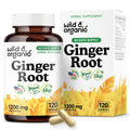 Wild & Organic Ginger Root Capsules 1200 mg – Immune & Digestive Support | 60-Day Supply | Vegan, Non-GMO