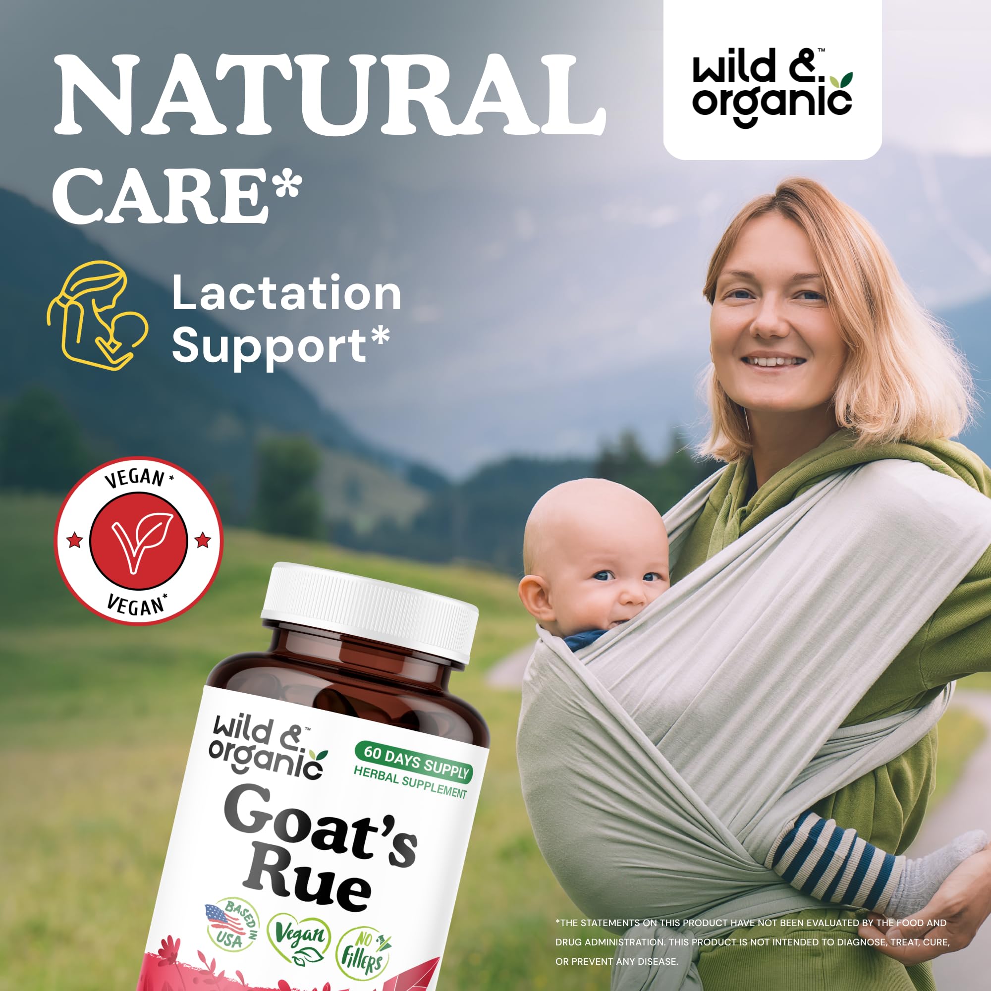 Wild & Organic Goats Rue Capsules 1200 mg | Lactation Support