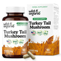 Wild & Organic Turkey Tail Mushroom Capsules 1000 mg – Immune Support (90 Count) | Vegan, Non-GMO