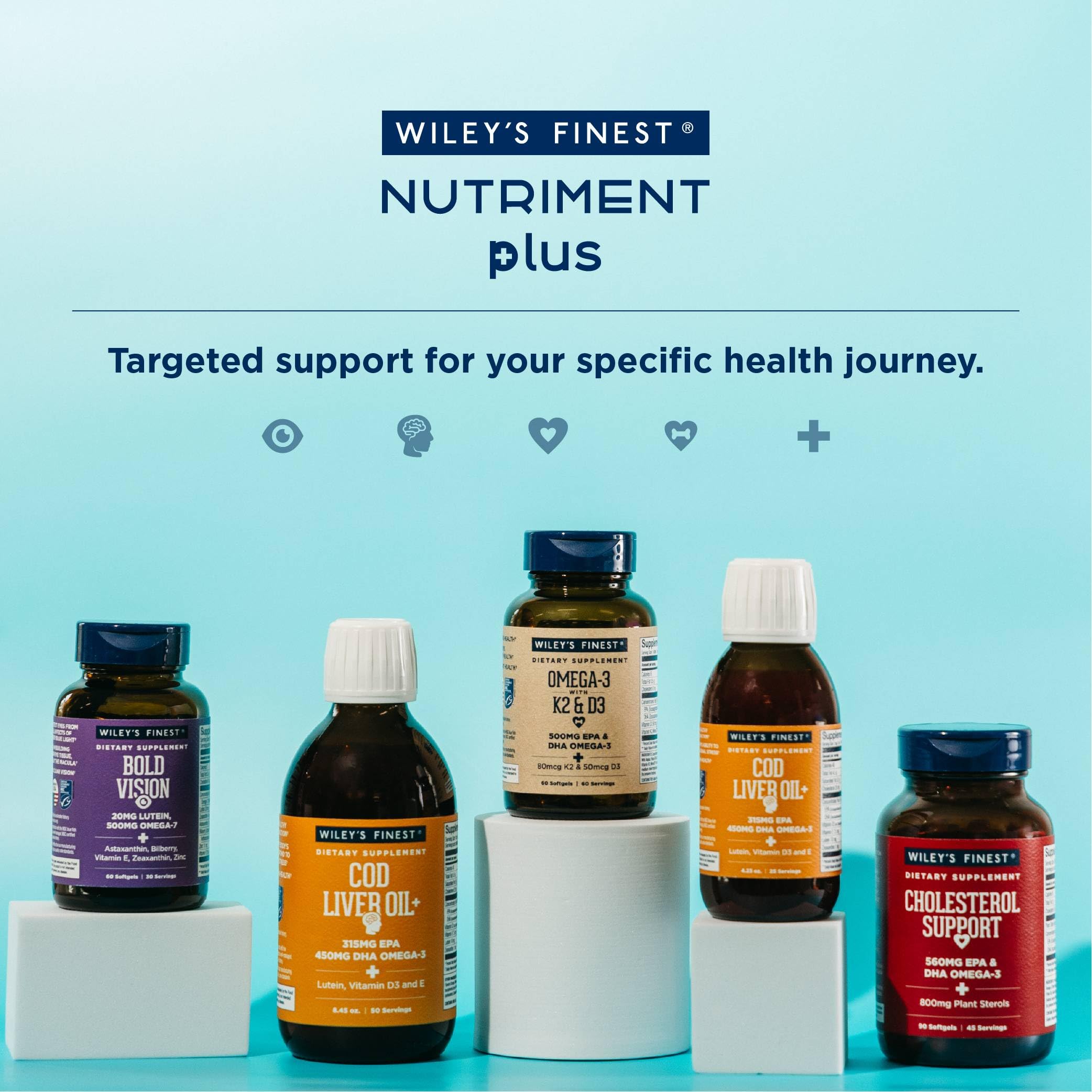 Wiley's Finest Wild Alaskan Fish Oil - Heart Health, 560mg Omega-3s, 90 Softgels