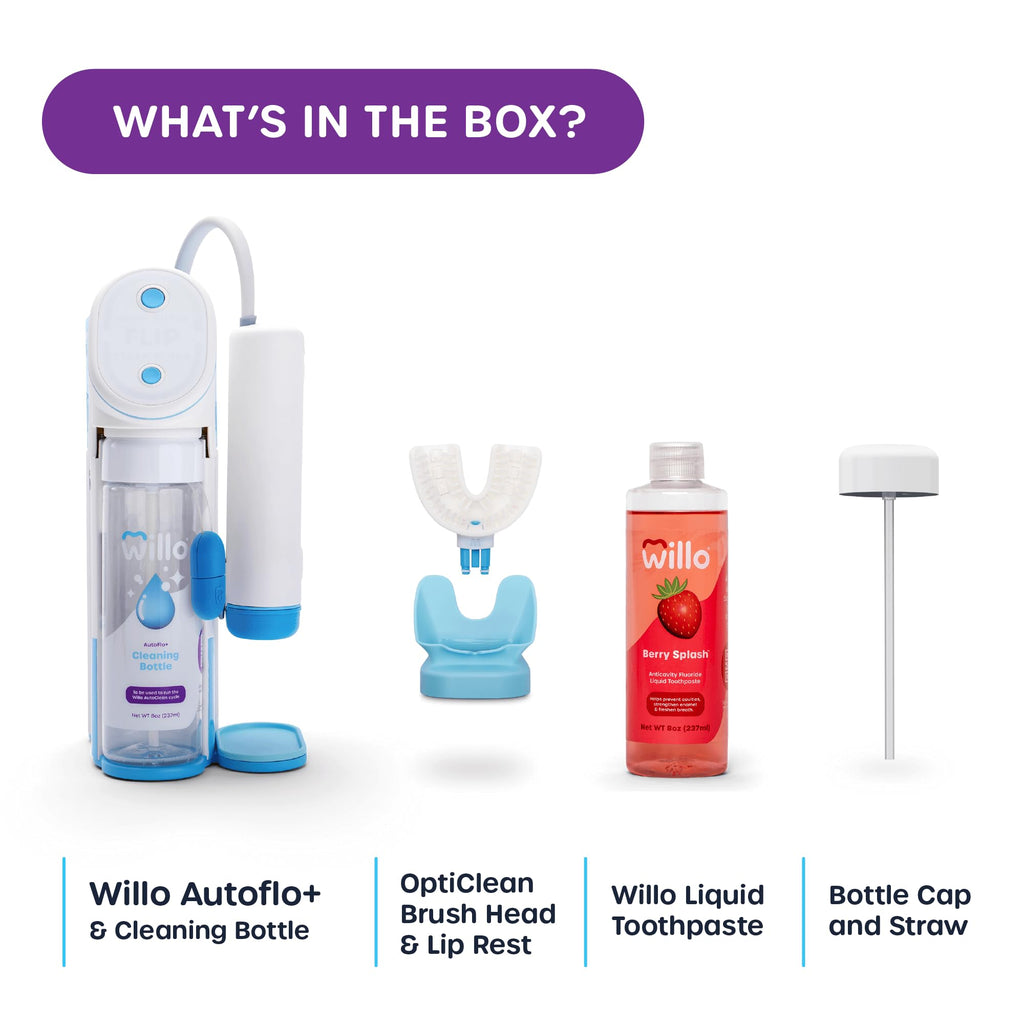 Willo Fully Automatic Kids U-Shaped Electric Toothbrush - Bubble Twist (Medium, Ages 8-11) | 2 Timers, Deep-Cleans, Consistent Results