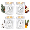 Winter Candle Gift Set - 4 Pack 7oz Soy Candles (28oz Total) | Cinnamon Apple, Balsam Fir, Vanilla Bean, Cedarwood & Amber
