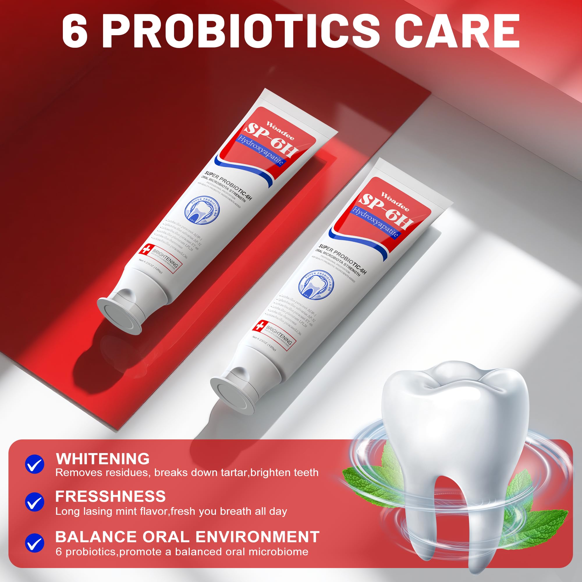 Woadee SP-6 Hydroxyapatite Toothpaste – Probiotic Whitening & Enamel Protection