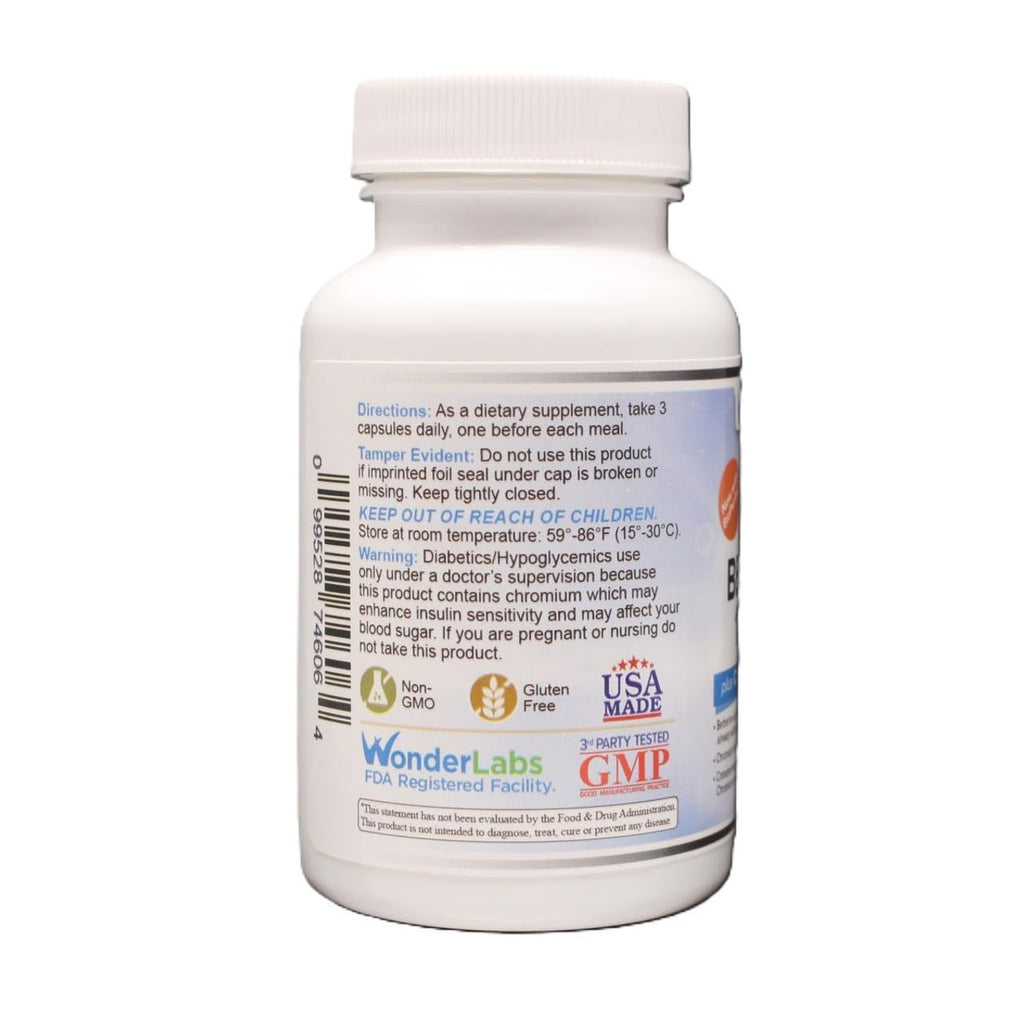 Wonder Laboratories Berberine HCL 1500mg with Cinnamon, Chromium & BioPerine – Immune, Glucose & Heart Health, Gluten & GMO Free | 120 Capsules