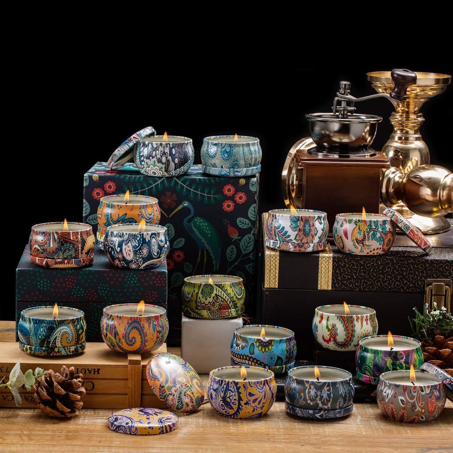 WPONSZU 16-Pack Scented Candles Gift Set – 2.5 oz Soy Tin Candles for Home Décor & Travel