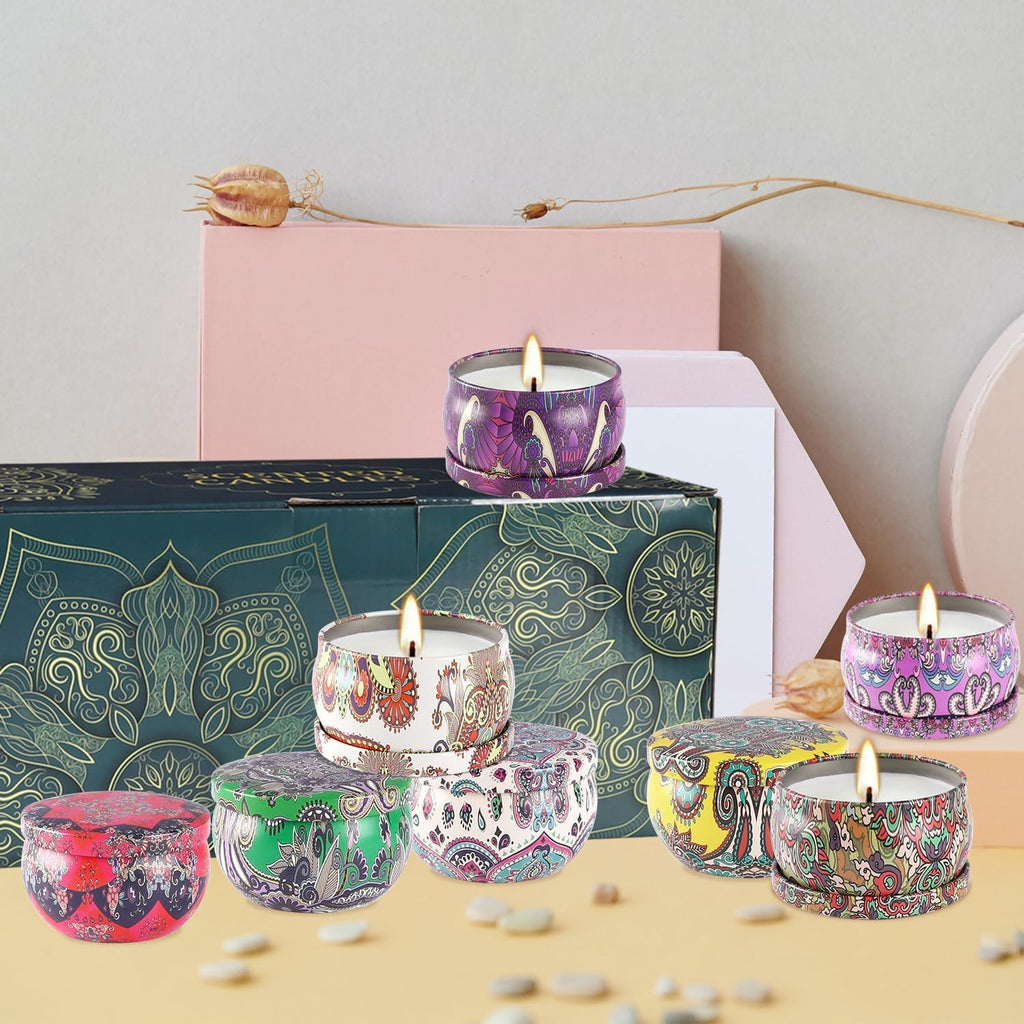 WPONSZU 24-Pack Scented Candles Gift Set - Soy Wax Travel Tin Jars 2.5 oz