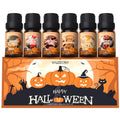 WUSEONY Halloween Fragrance Oils Set – Pumpkin Pie, Caramel Apple, Chocolate Bars, Snickerdoodle, Caramel Corn, Witch's Brew