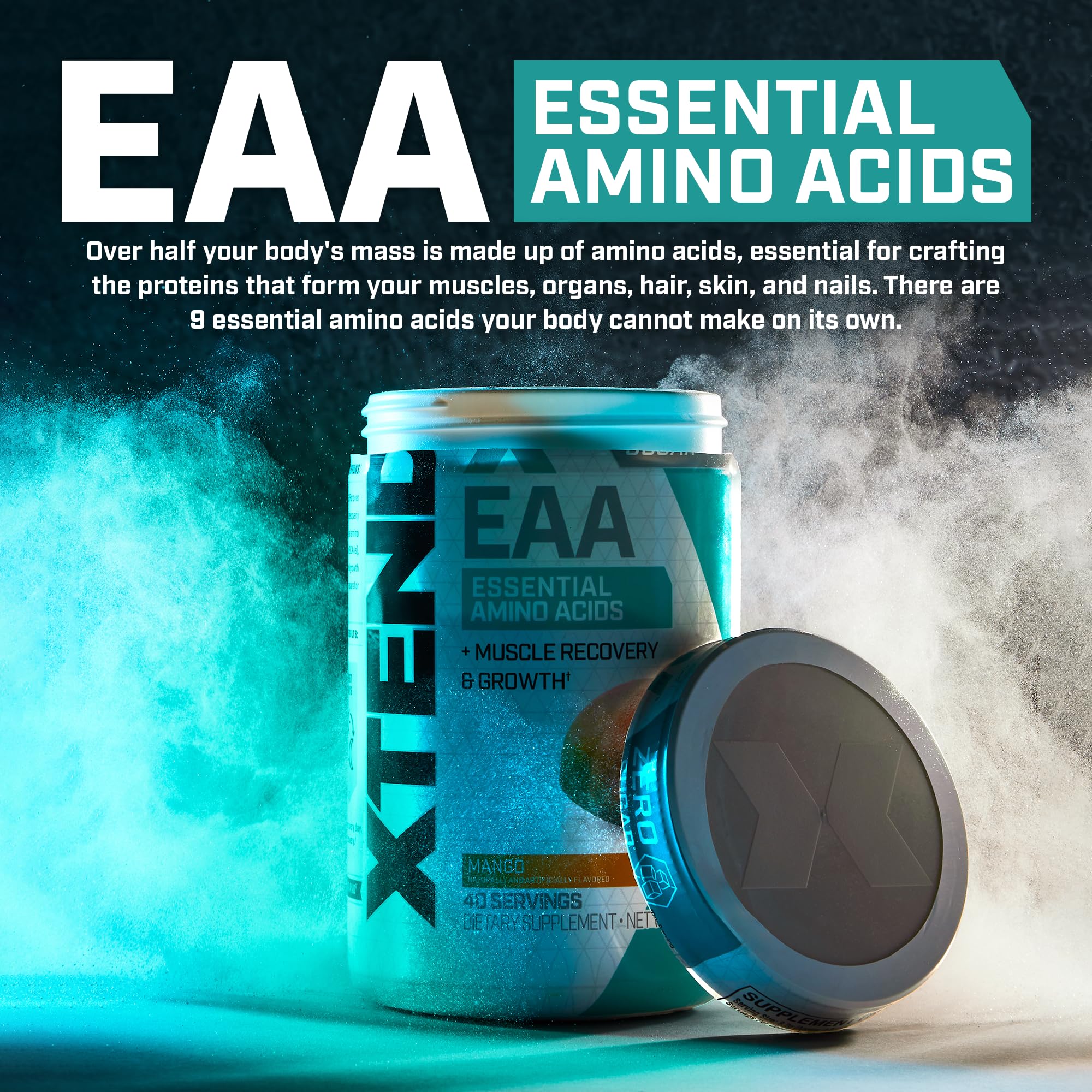 Xtend Scivation EAA + BCAA Powder | 9 Essential Amino Acids | 10g EAAs per 2 Servings | Lemon Lime | 40 Servings