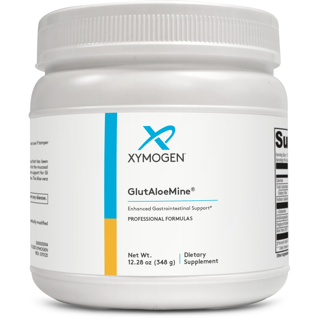 XYMOGEN GlutAloeMine Powder – 3000 mg L-Glutamine for GI Health with Aloe Vera, DGL Licorice & Arabinogalactan | 12.28 oz
