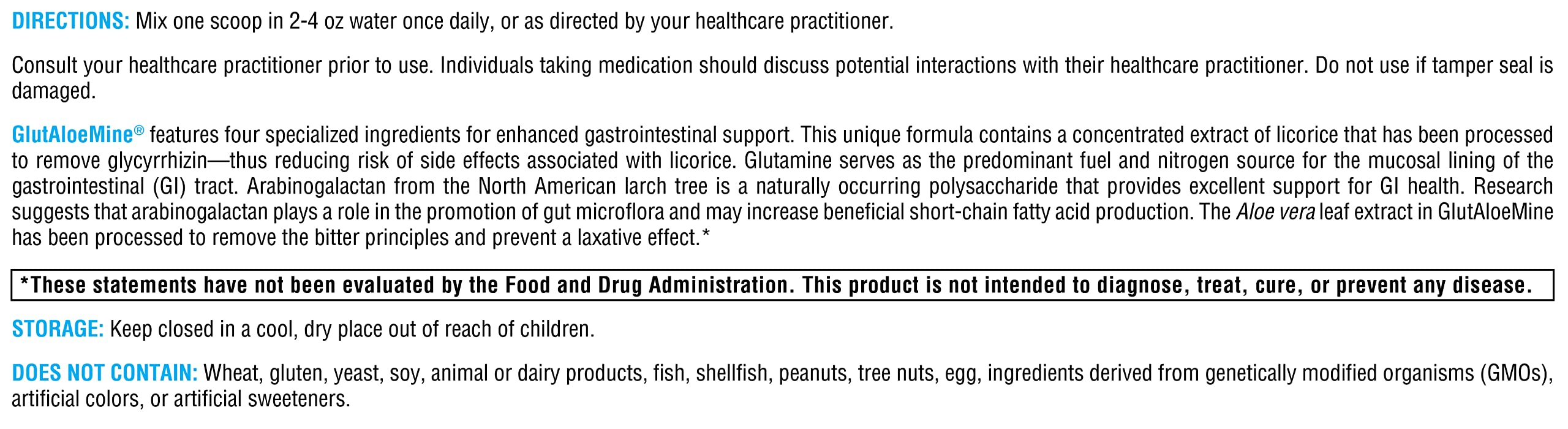 XYMOGEN GlutAloeMine Powder – 3000 mg L-Glutamine for GI Health with Aloe Vera, DGL Licorice & Arabinogalactan | 12.28 oz