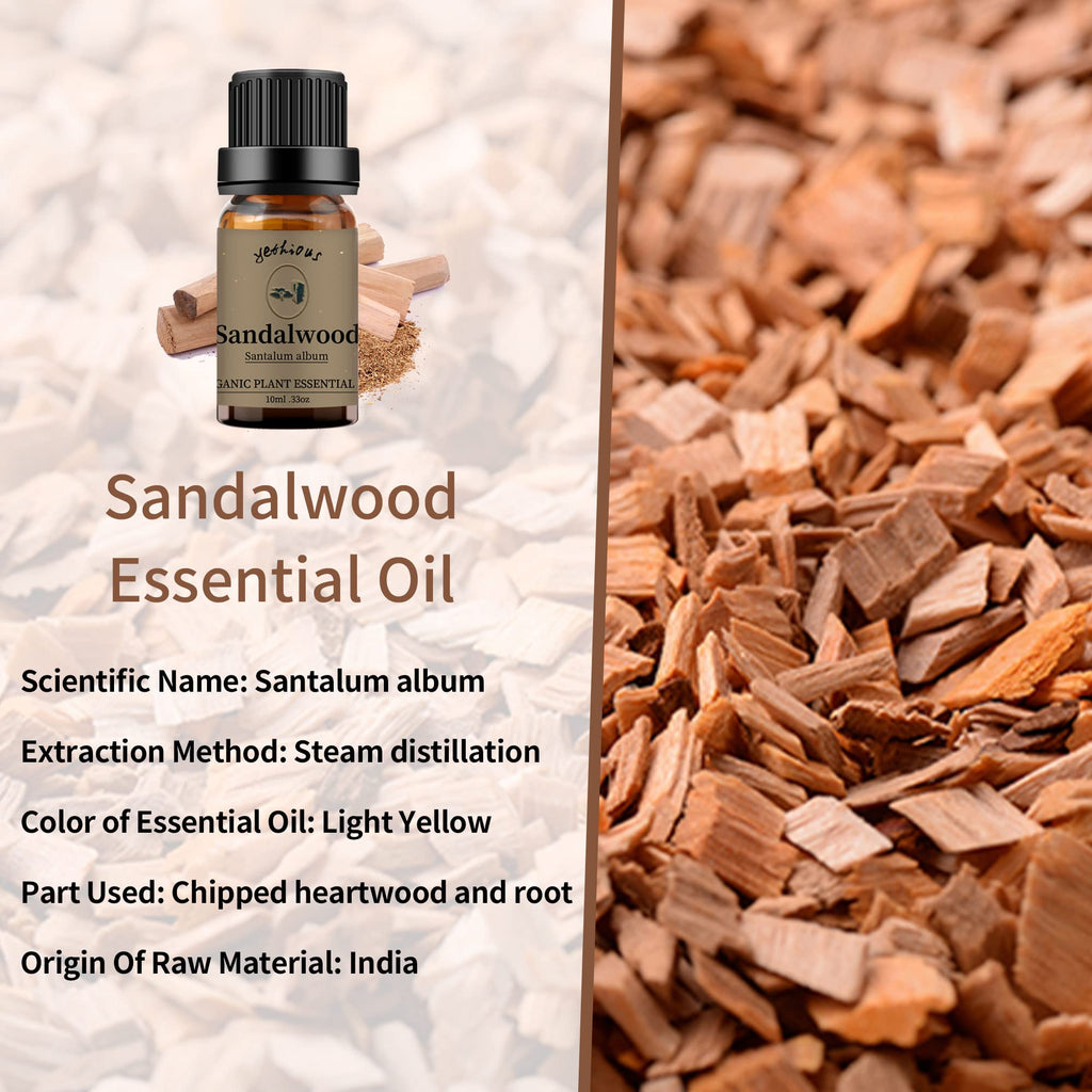 Yethious Chamomile Sandalwood Vetiver Essential Oil Set – Organic 100% Pure Aromatherapy Oils for Diffusers