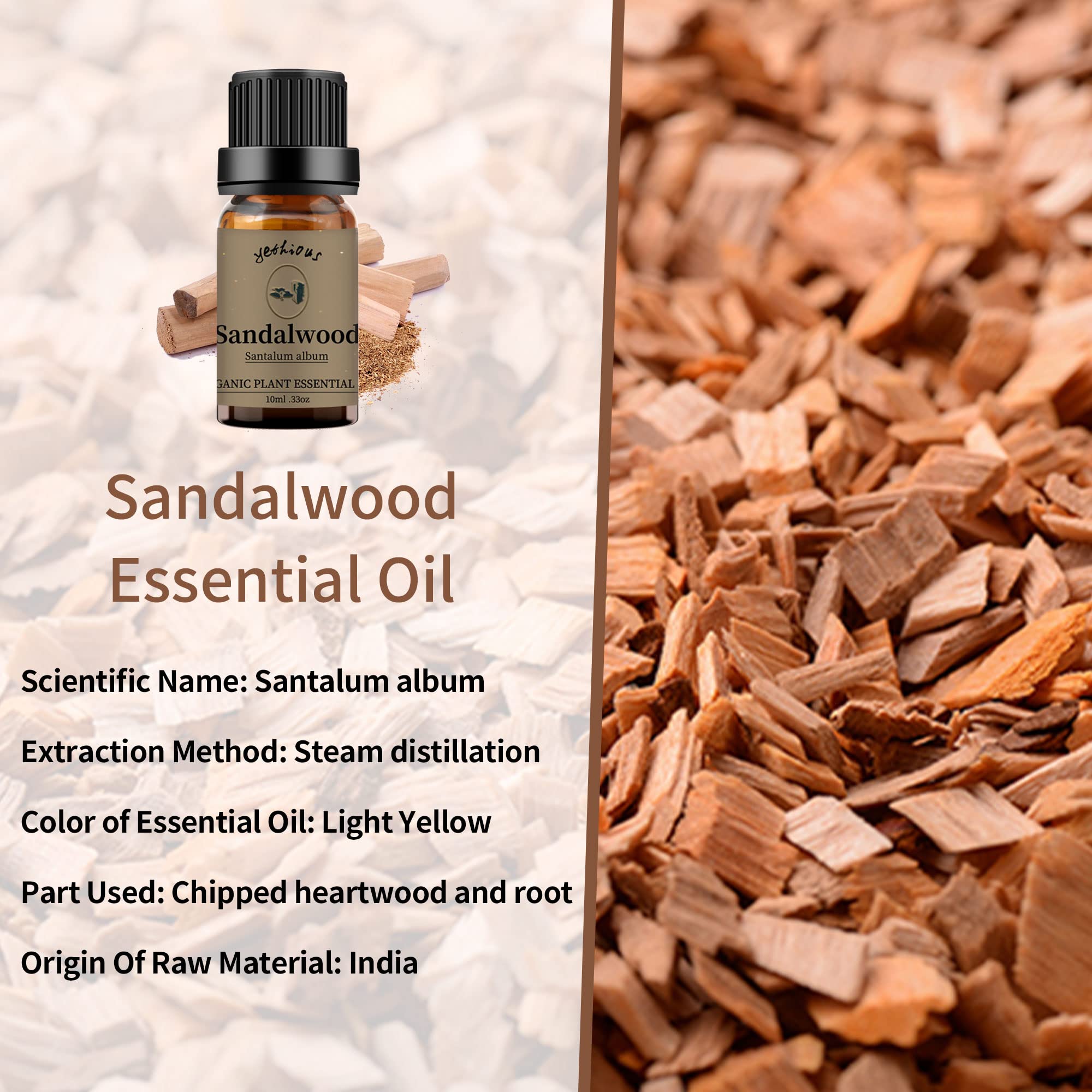 Yethious Jasmine Sandalwood Essential Oil Set – 100% Pure & Organic