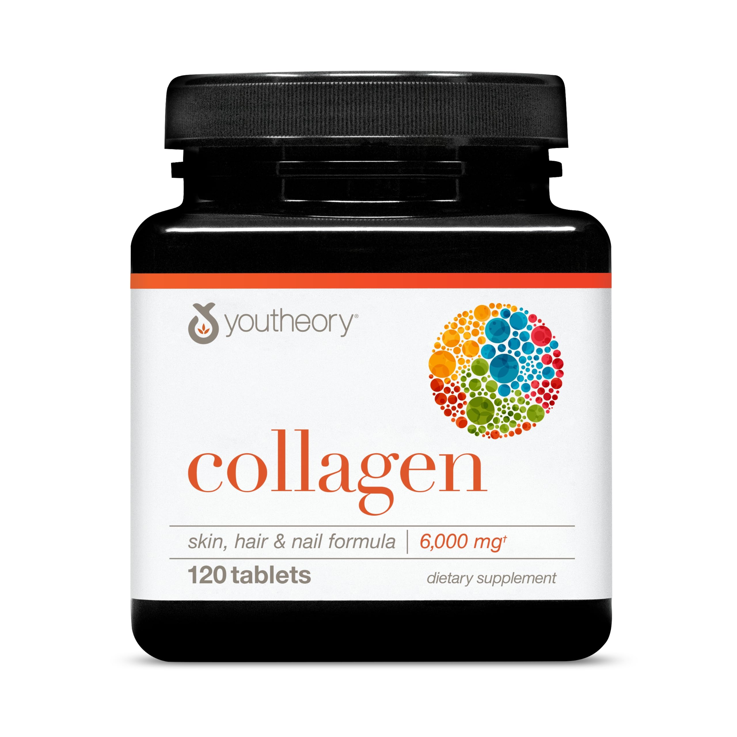 Youtheory Advanced Collagen 6,000 mg – Vitamin C & Amino Acids | Hair, Skin & Nails – 120 Tablets (20-Day Supply)
