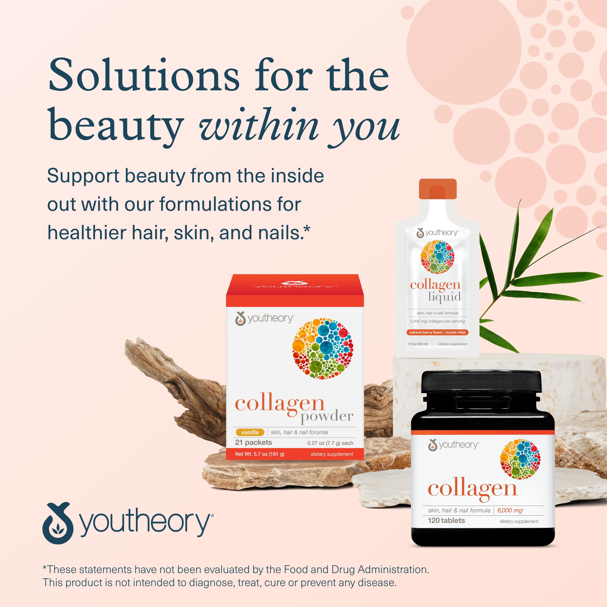 Youtheory Advanced Collagen 6,000 mg – Vitamin C & Amino Acids | Hair, Skin & Nails – 120 Tablets (20-Day Supply)