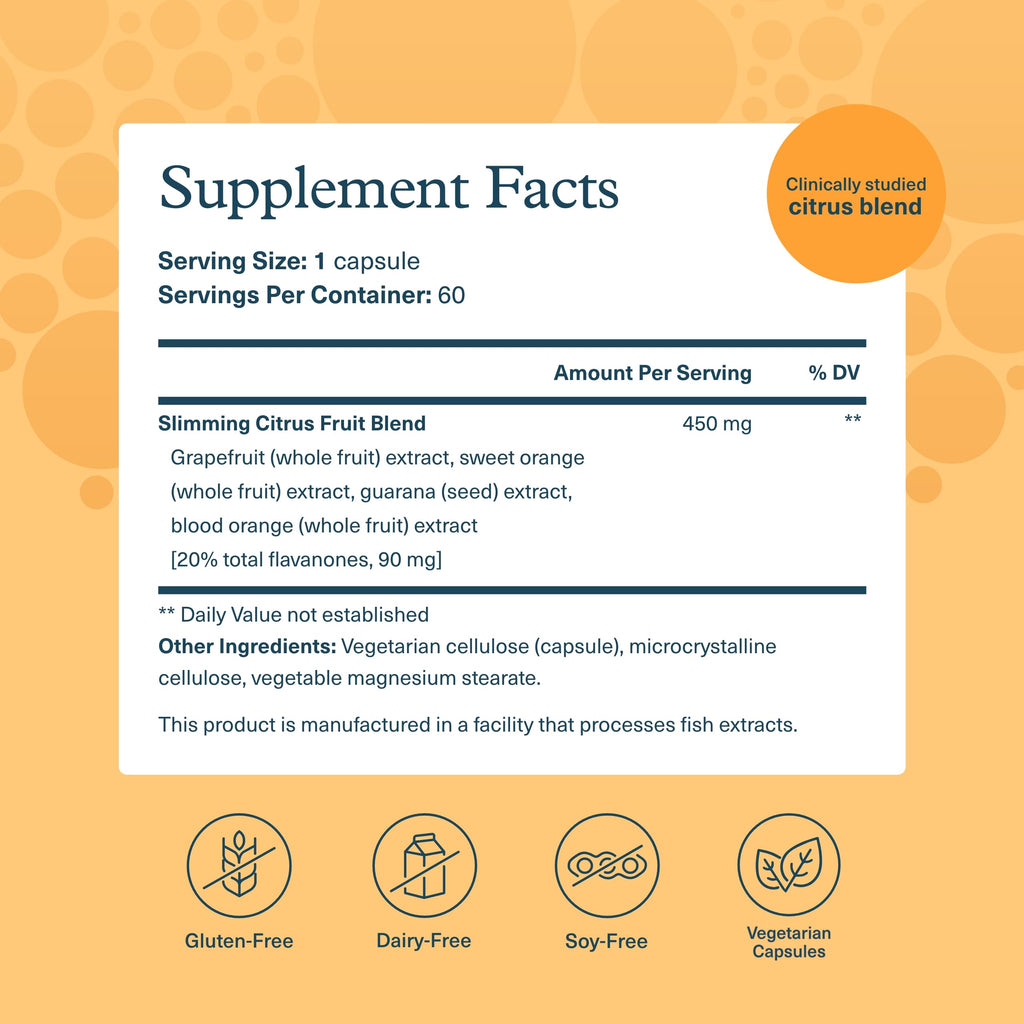 Youtheory Slimming Citrus Fruit – Vegan Health Supplement with Chromium | 2 x 60 Veg Capsules