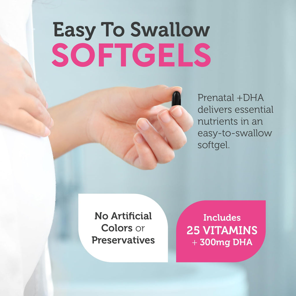 Zahler Prenatal Vitamin with DHA & Folate – Kosher Prenatal Softgels (180 Count)