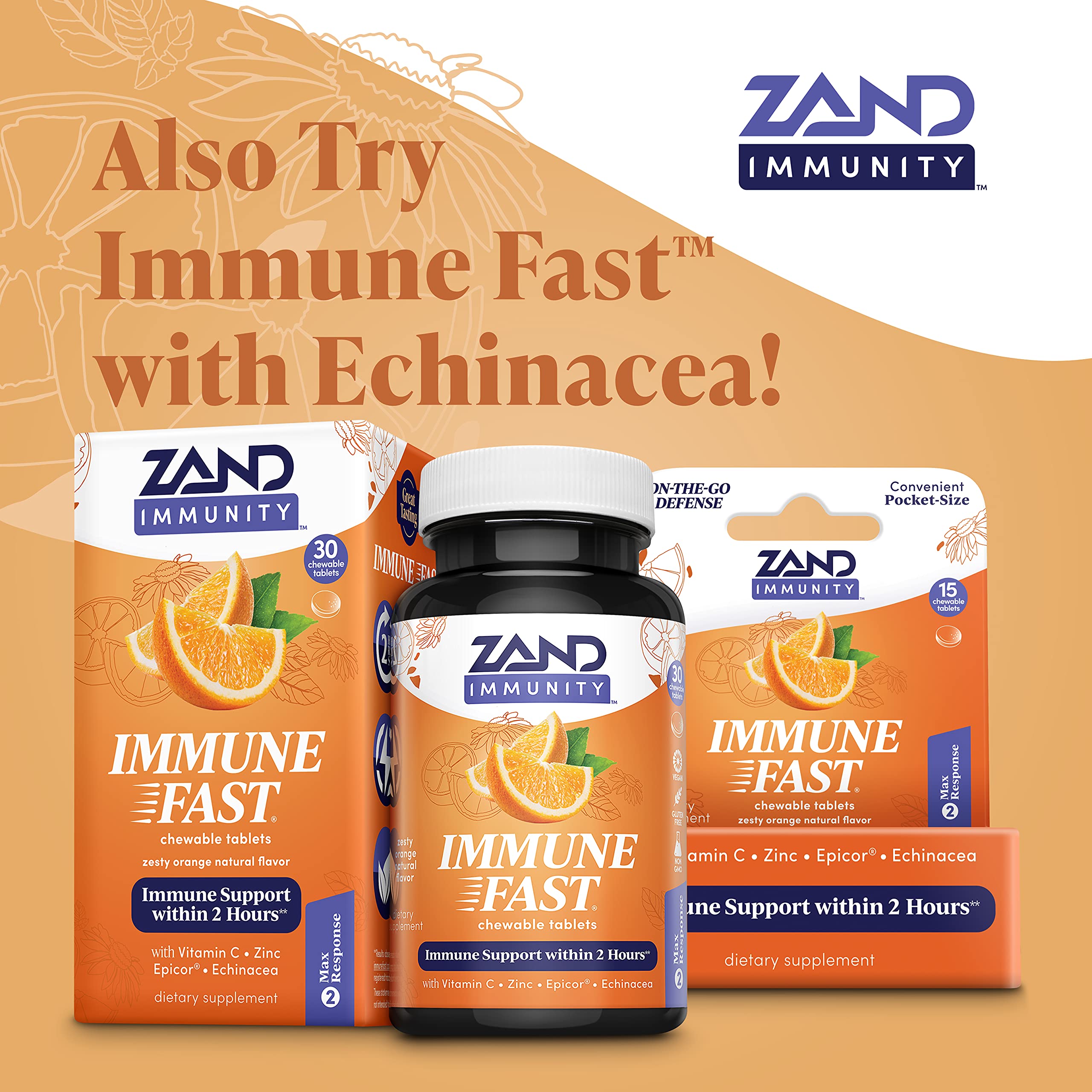 ZAND Immunity Orange Vitamin C Gummies - Immune Support, Vegan, Gluten Free