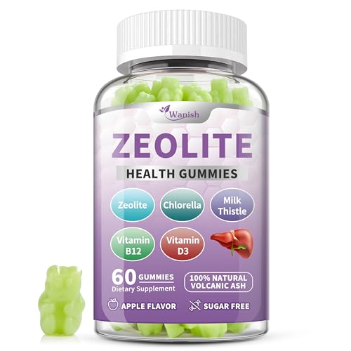 Zeolite Gummies for Adults - Immune, Gut & Liver Support | Vegan, Non-GMO, Sugar-Free Apple Flavor | 60 Count