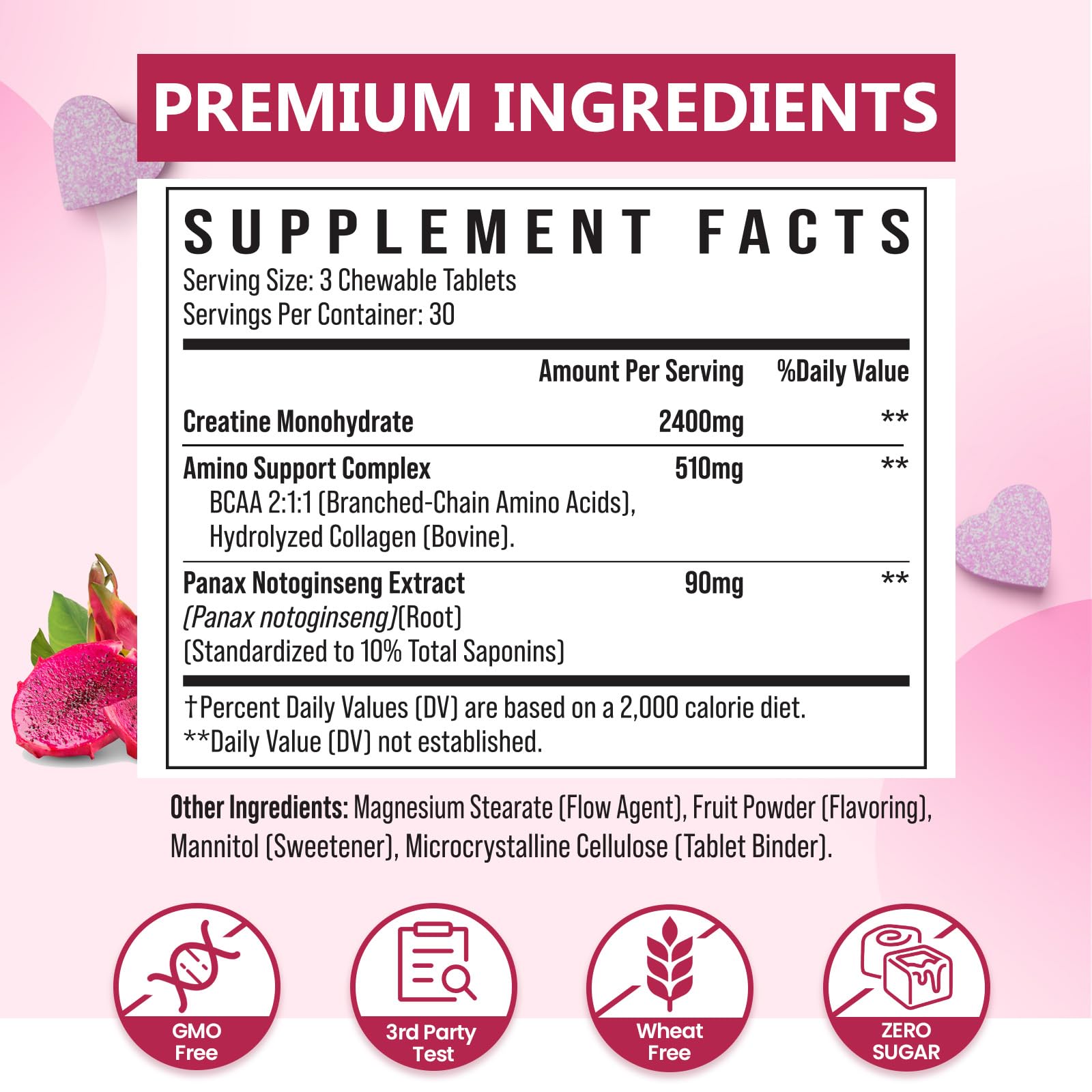 Zeylamum Creatine for Women | 3G Chews with BCAA & Hydrolyzed Collagen (Sugar-Free, Vegan)
