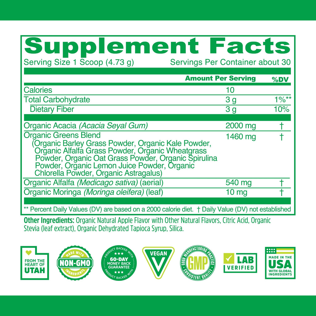ZHOU Nutrition USDA Organic Supergreens Powder – 30 Servings