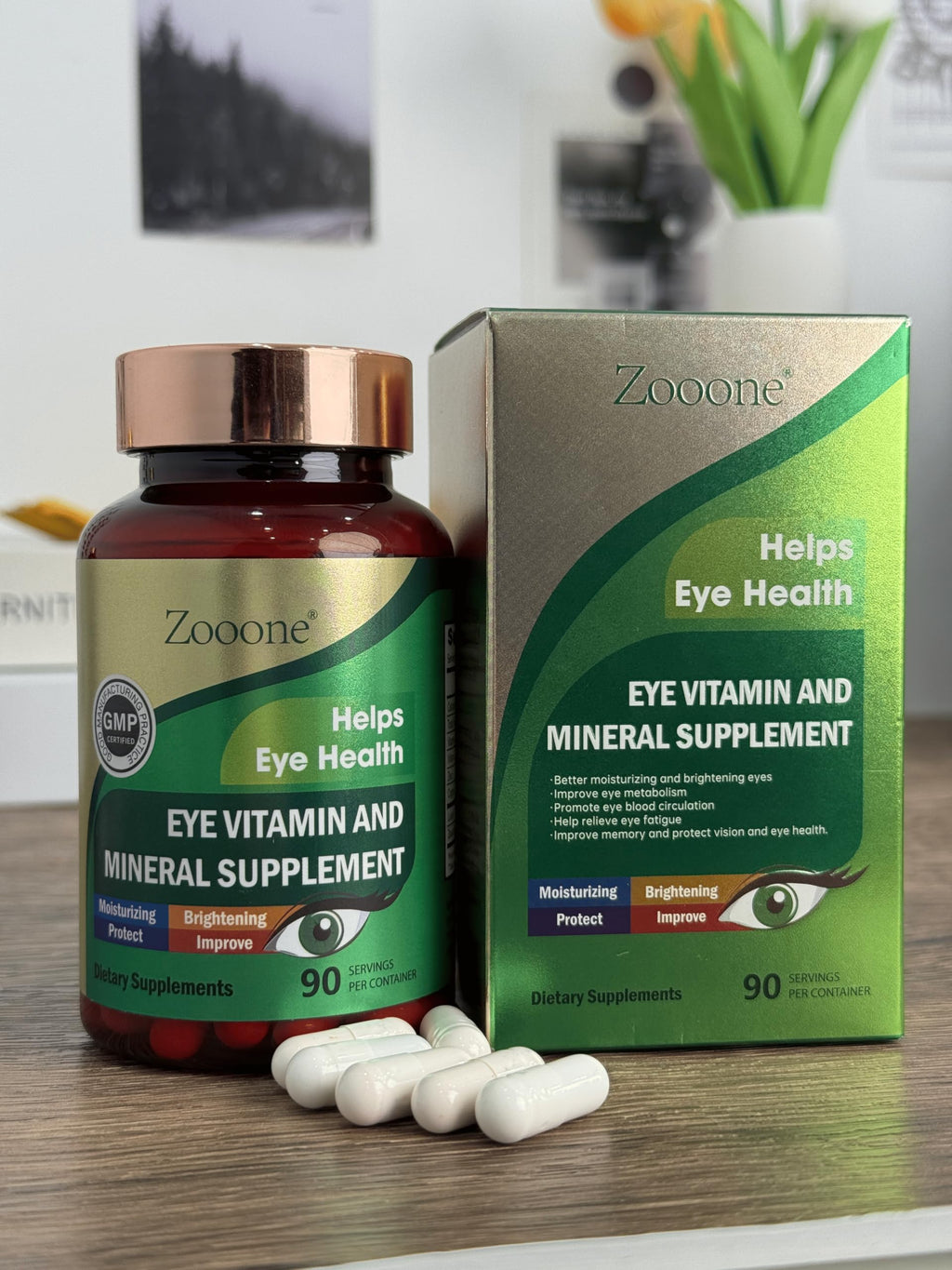 Zooone Lutein & Zeaxanthin Eye Vitamins – Vision Support for Adults (90 Capsules)